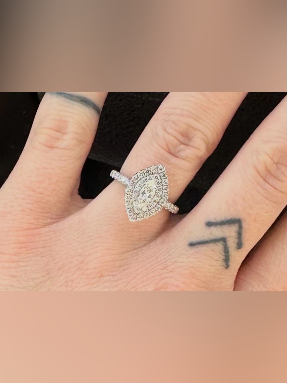 White Gold Marquise Double Halo Engagement Ring